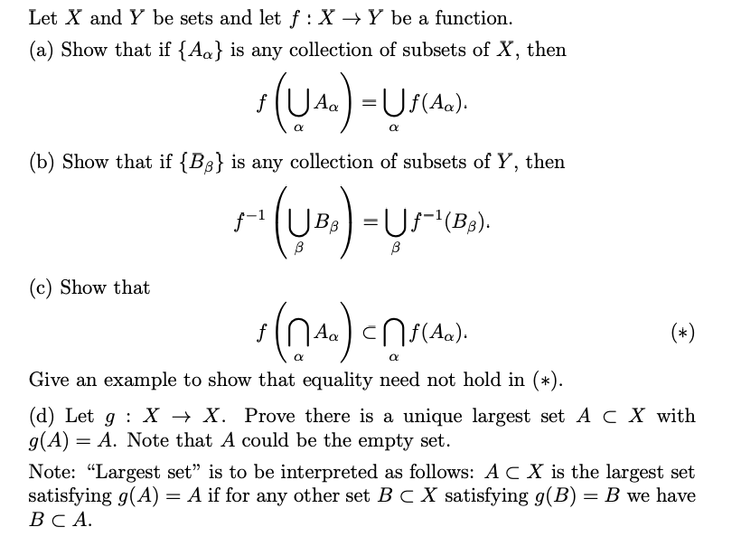 Solved Let X And Y Be Sets And Let F X Y Be A Function Chegg