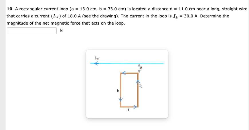 Solved A Rectangular Current Loop A Cm B Cm Chegg