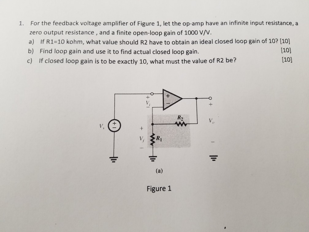 Solved For The Feedback Voltage Amplifier Of Figure Let Chegg