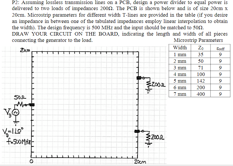 Solved P Assuming Lossless Transmission Lines On A Pcb Chegg