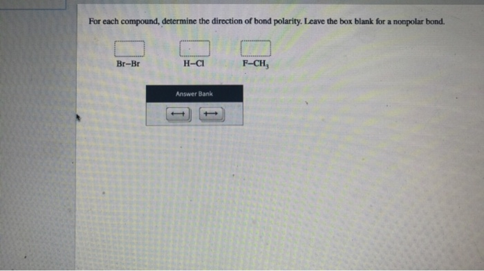 Solved For Each Compound Determine The Direction Of Bond Chegg