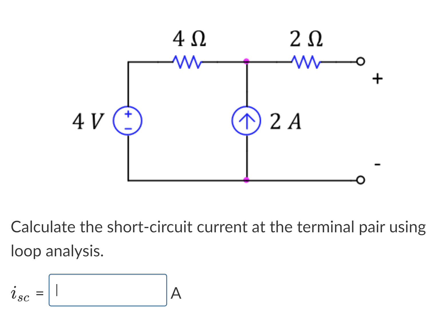 Solved Calculate The Short Circuit Current At The Terminal Chegg