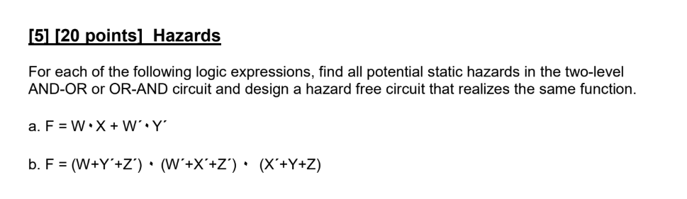 Solved Points Hazards For Each Of The Following Chegg