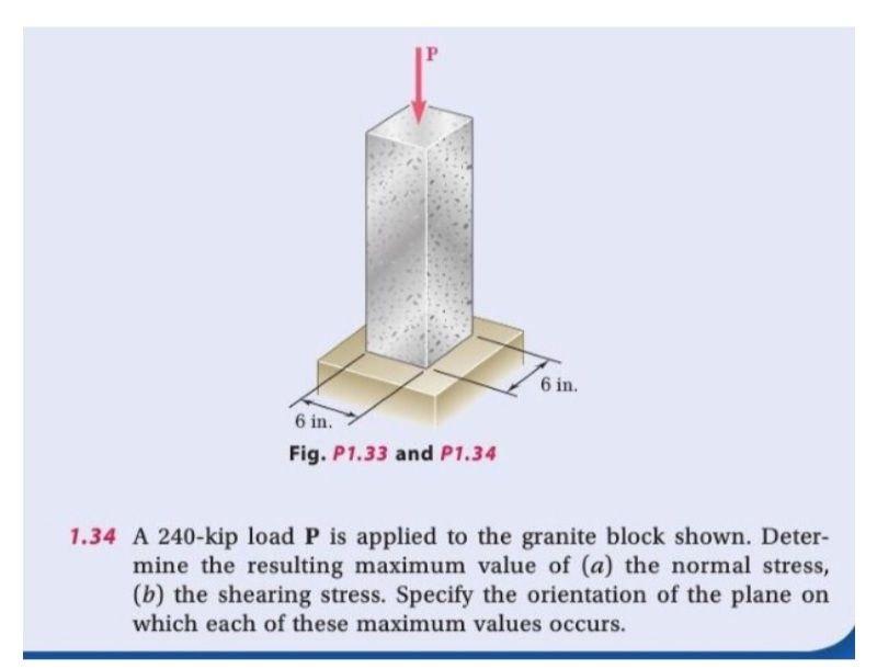 Solved P 6 In 6 In Fig P1 33 And P1 34 1 34 A 240 Kip Chegg