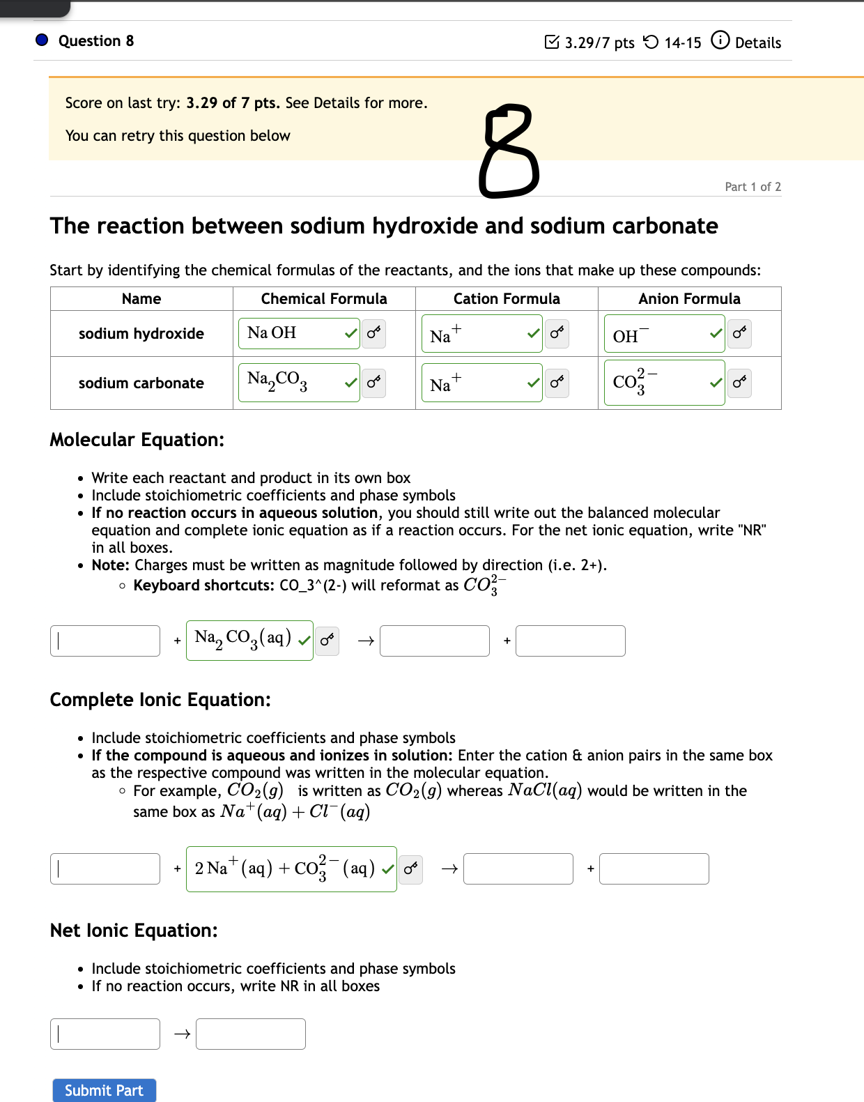 Solved Sodium Hydroxide With Question 7 2 88 7 Pts Chegg