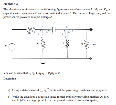 Solved The Electrical Circuit Shown In The Following Fi