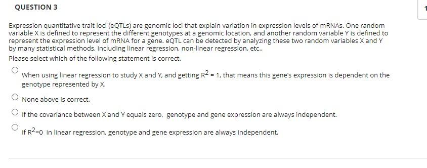 Solved QUESTION 3 Expression Quantitative Trait Loci EQTLs Chegg