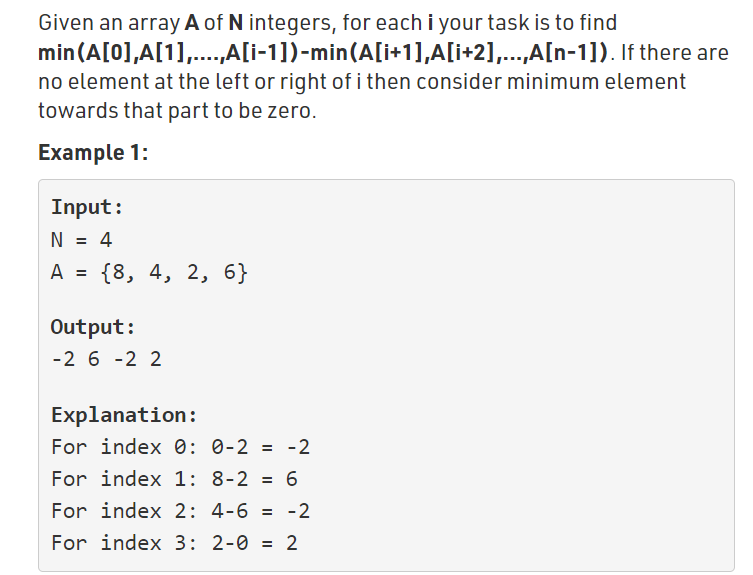 Solved Given An Array A Of N Integers For Each I Your Task Chegg