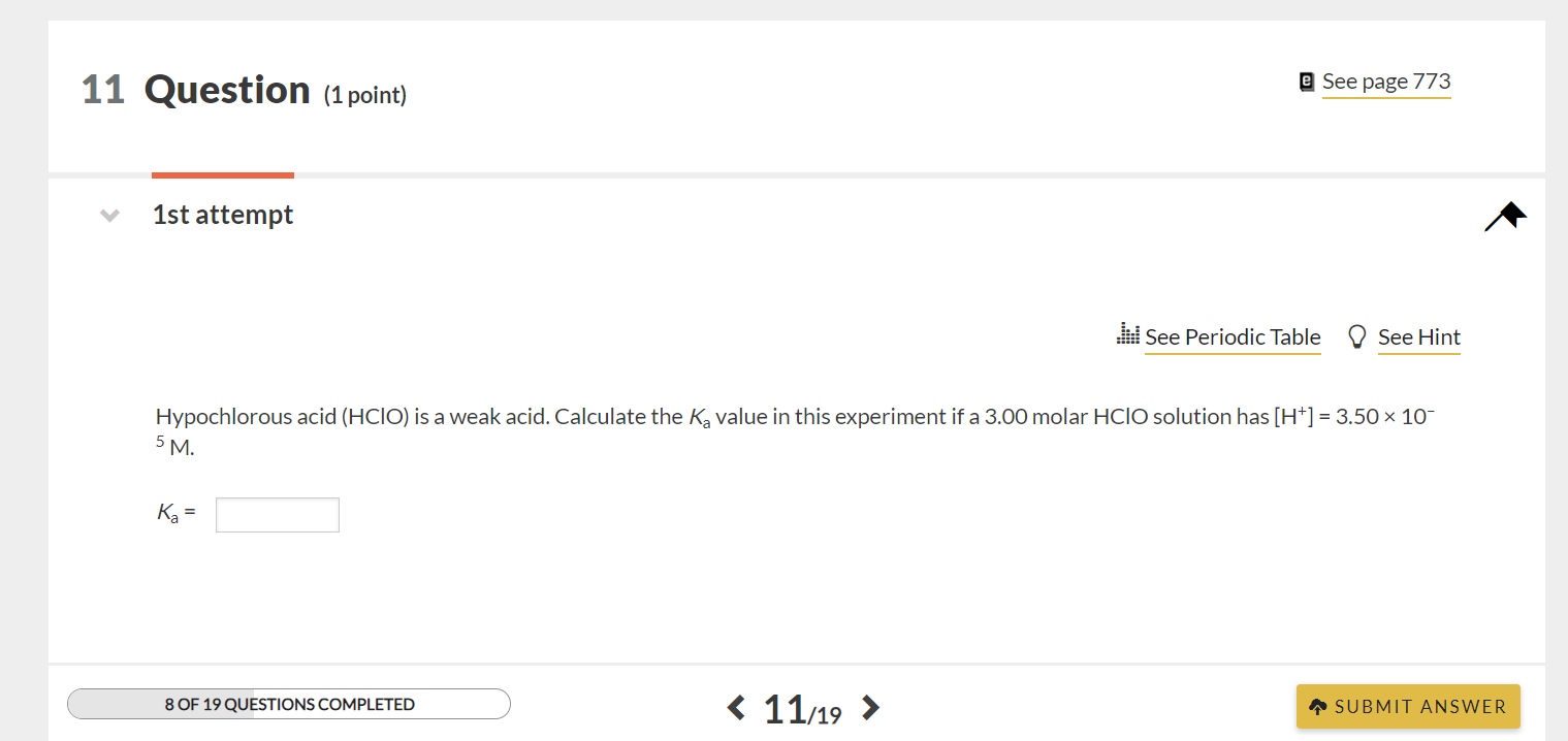 Solved Hypochlorous Acid HClO Is A Weak Acid Calculate Chegg