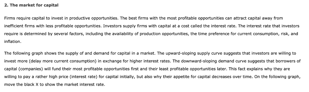 Solved 2 The Market For Capital Firms Require Capital To Chegg