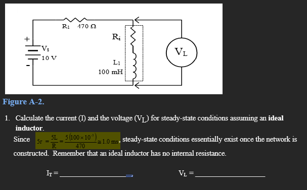 Solved Calculate The Current I And The Voltage Vl Chegg