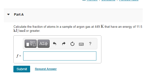 Solved Calculate The Fraction Of Atoms In A Sample Of Argon Chegg