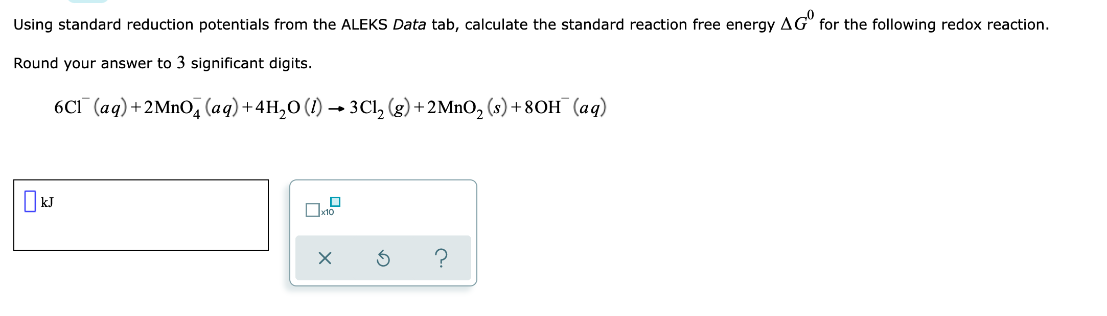 Solved Using Standard Reduction Potentials From The ALEKS Chegg