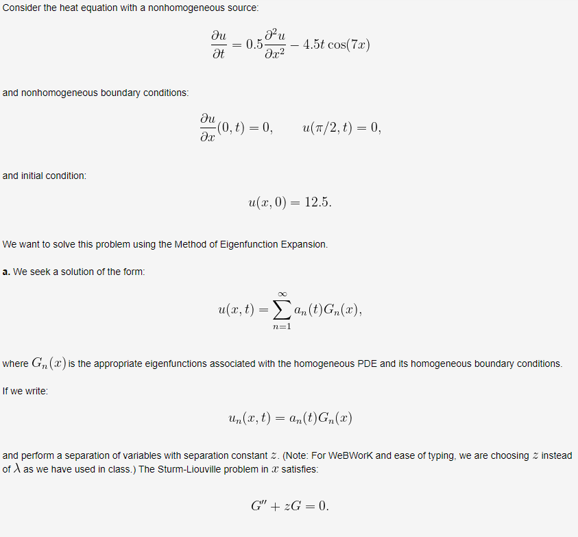 Solved Consider The Heat Equation With A Nonhomogeneous Chegg