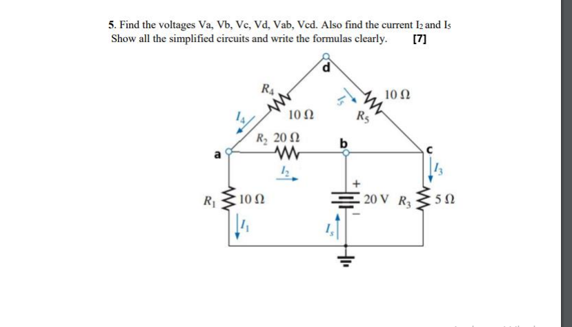 Solved Find The Voltages Va Vb Vc Vd Vab Vcd Also Chegg