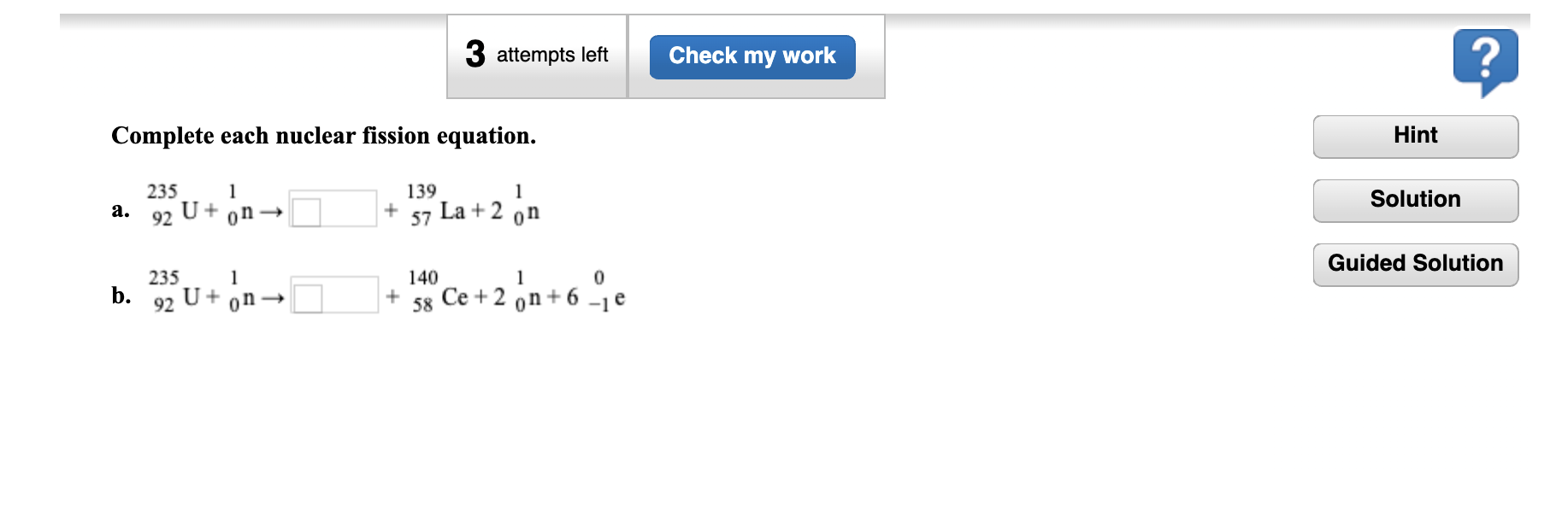 Solved Complete Each Nuclear Fission Equation A Chegg