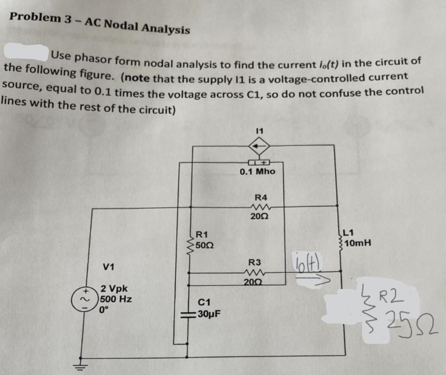 Solved Use Phasor Form Nodal Analysis To Find The Curre