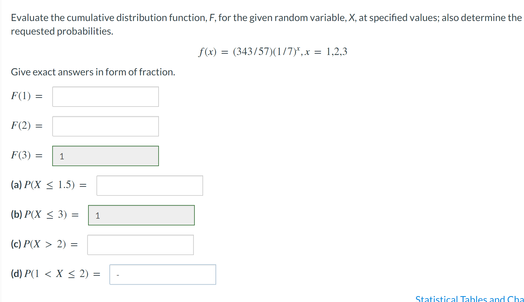 Solved Evaluate The Cumulative Distribution Function F For Chegg