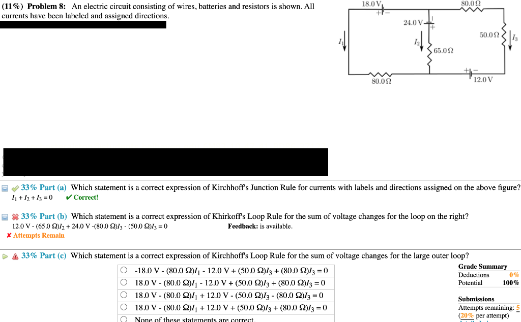 Solved 18 0 V 80 092 11 Problem 8 An Electric Circuit Chegg