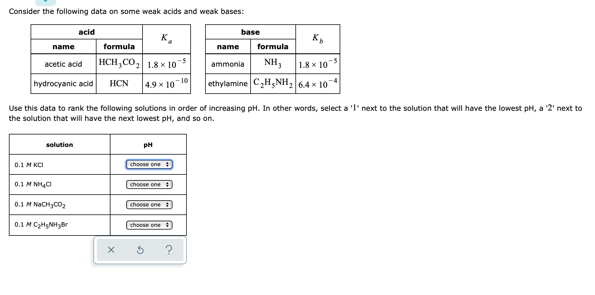 Solved Consider The Following Data On Some Weak Acids And Chegg