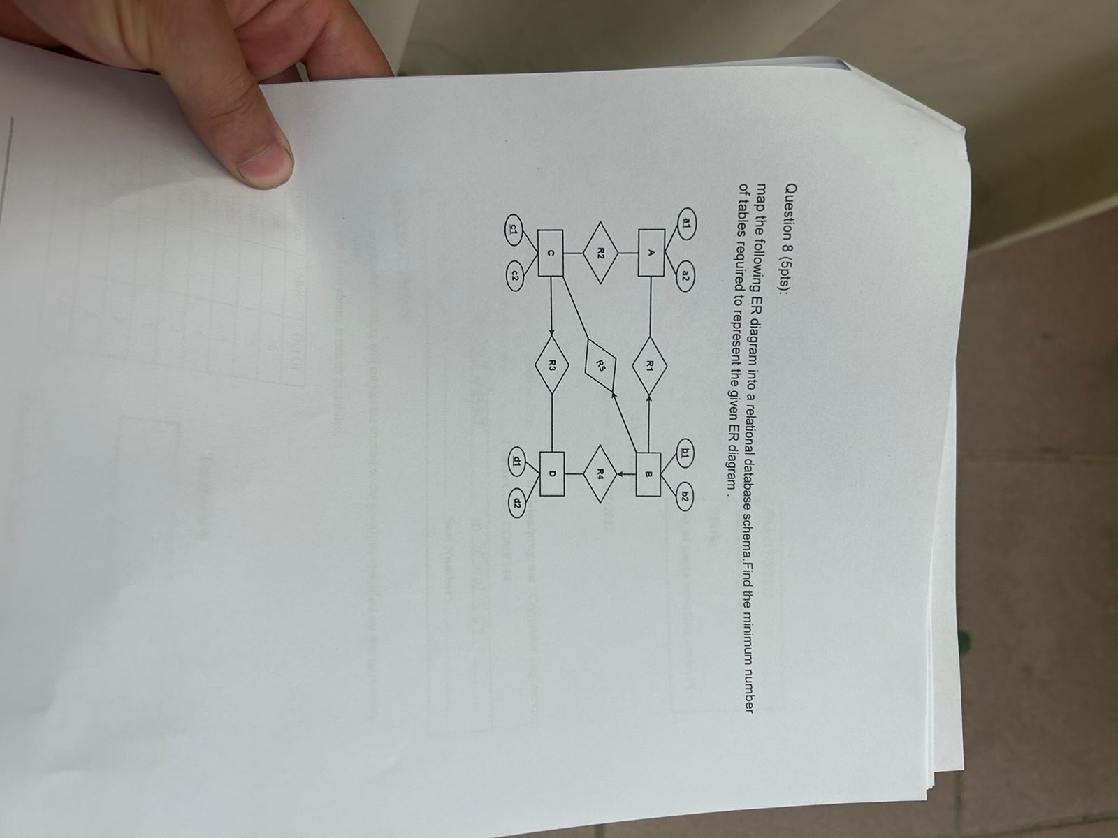 Solved Question Pts Map The Following Er Diagram Into Chegg