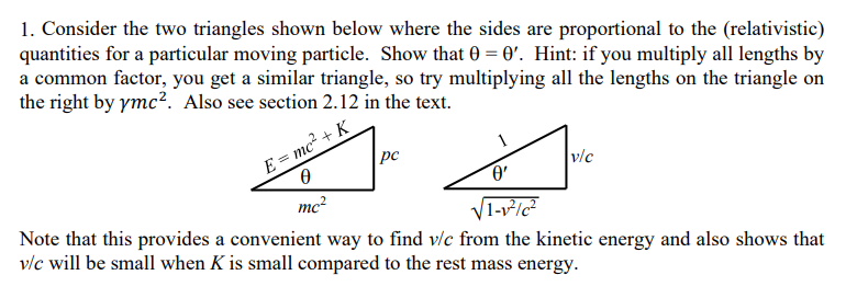 Solved Consider The Two Triangles Shown Below Where The Chegg