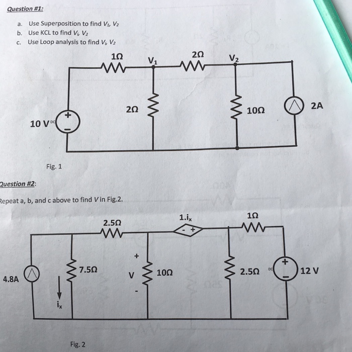 Solved A Use Superposition To Find V V B Use Kcl To Chegg