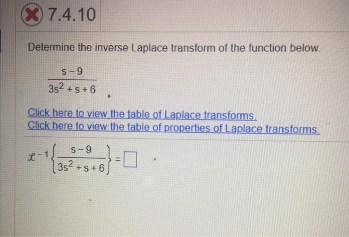 Solved X Determine The Inverse Laplace Transform Of Chegg