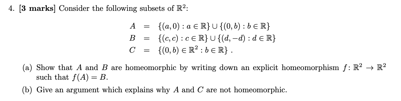 Solved Marks Consider The Following Subsets Of R Chegg