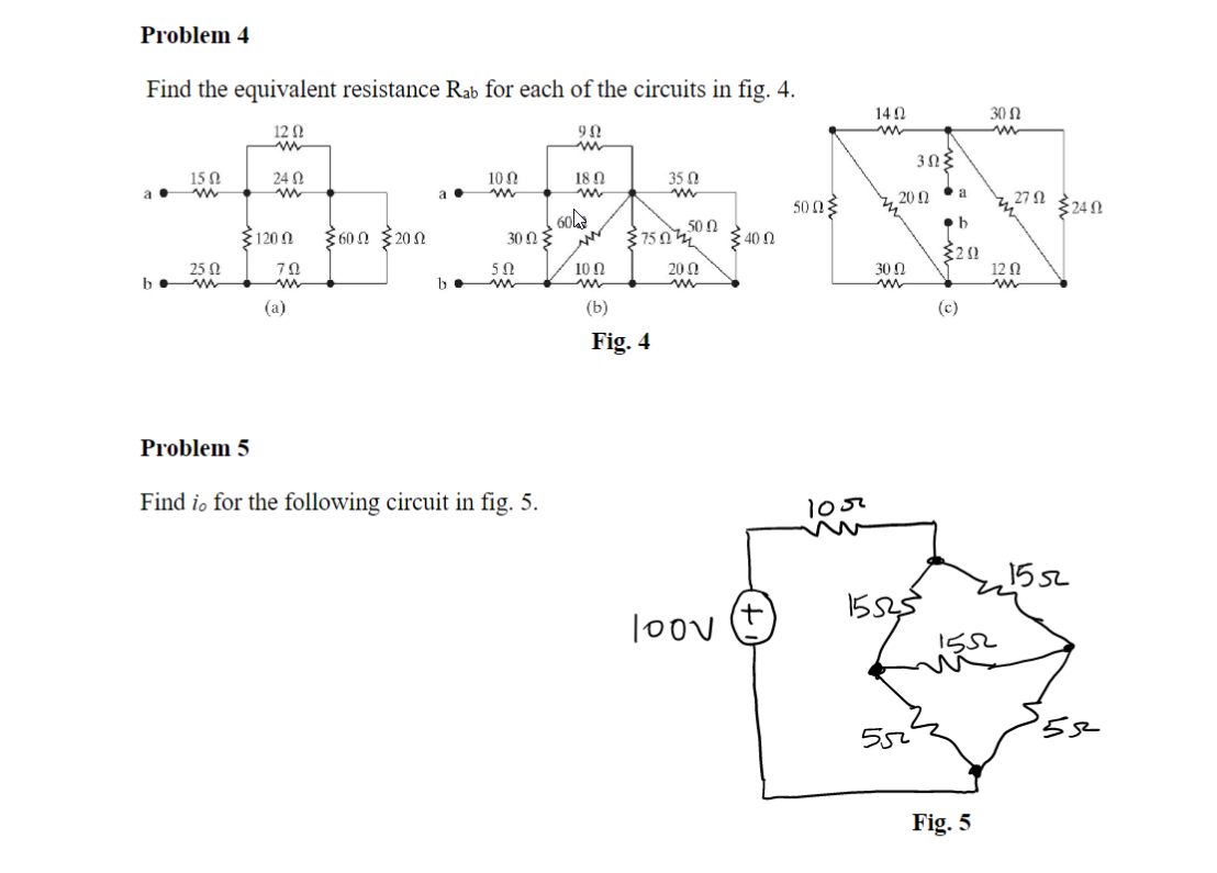 Solved Find The Equivalent Resistance Rab For Each Of The Chegg