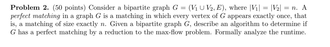 Solved Problem Points Consider A Bipartite Graph Chegg