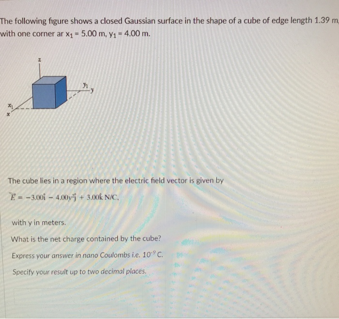 Solved The Following Figure Shows A Closed Gaussian Surface Chegg