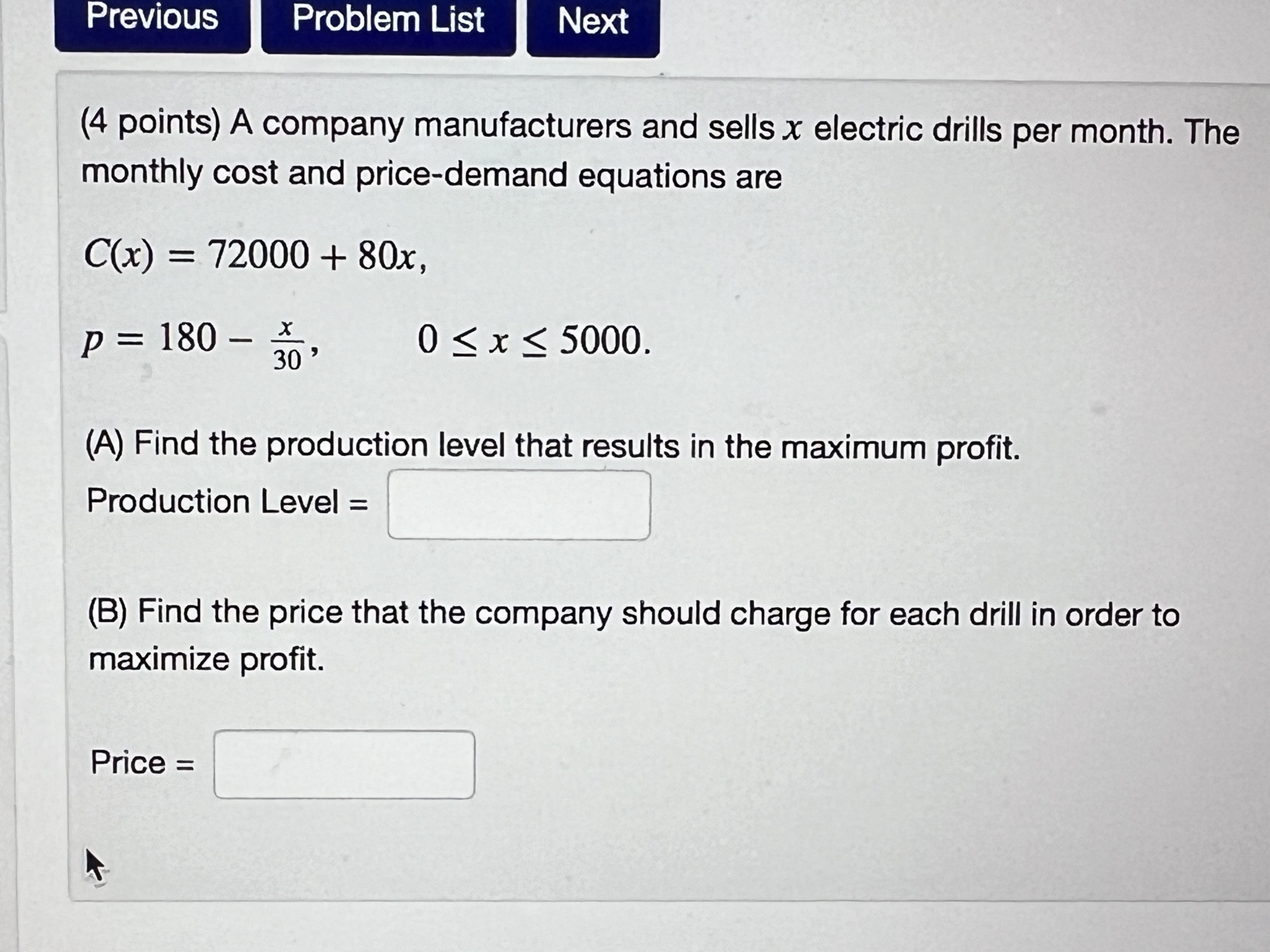 Solved Points A Company Manufacturers And Sells X Chegg