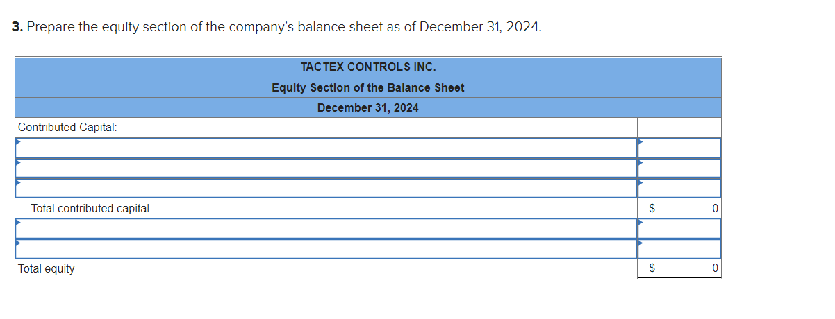 Solved The Balance Sheet For Tactex Controls Inc Chegg