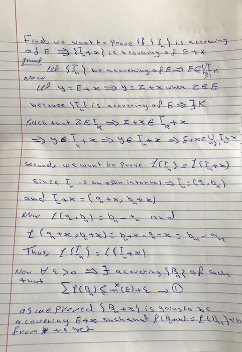 Solved Let Es R And X Ir Define E X To Be The Subset Of R Chegg