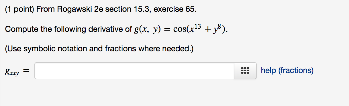 Solved 1 Point From Rogawski 2e Section 15 3 Exercise 65 Chegg