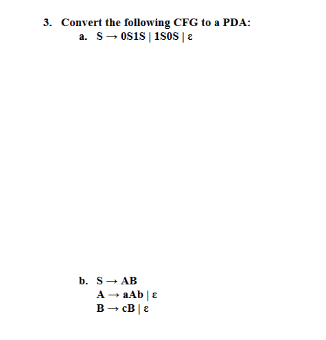 Solved Convert The Following Cfg To A Pda A S Osis Chegg