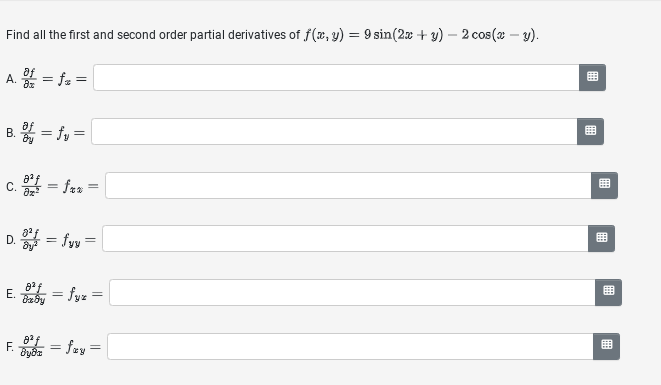 Solved Find All The First And Second Order Partial Chegg