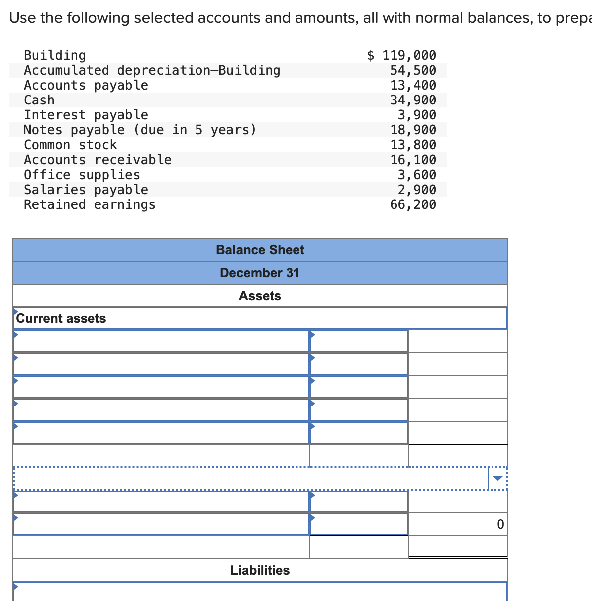 Solved Use The Following Selected Accounts And Amounts All Chegg