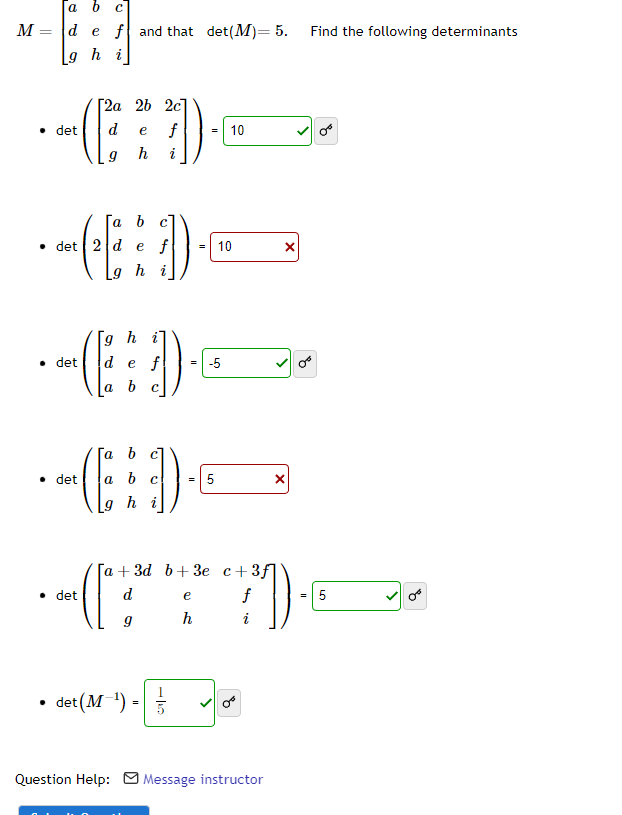 Solved M Adgbehcfi And That Det M 5 Find The Following Chegg