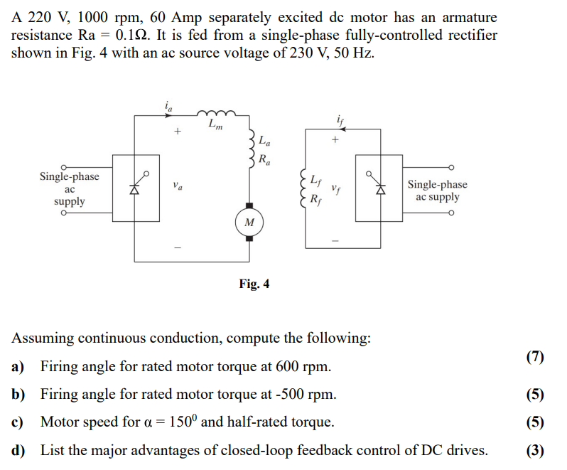 Solved A 220 V 1000 Rpm 60 Separately Excited Dc Motor Chegg