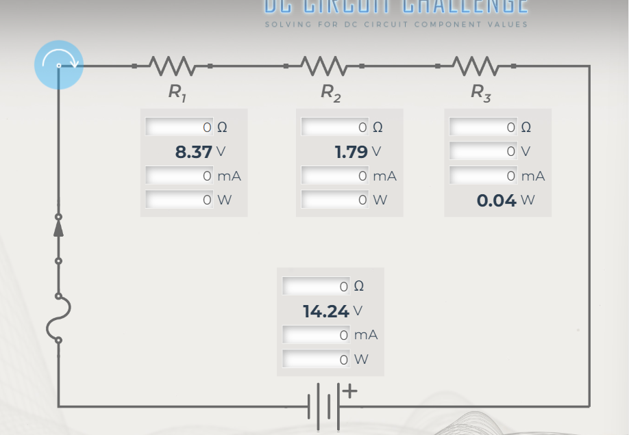 Solved Solve For DC Circuit Component Values Chegg