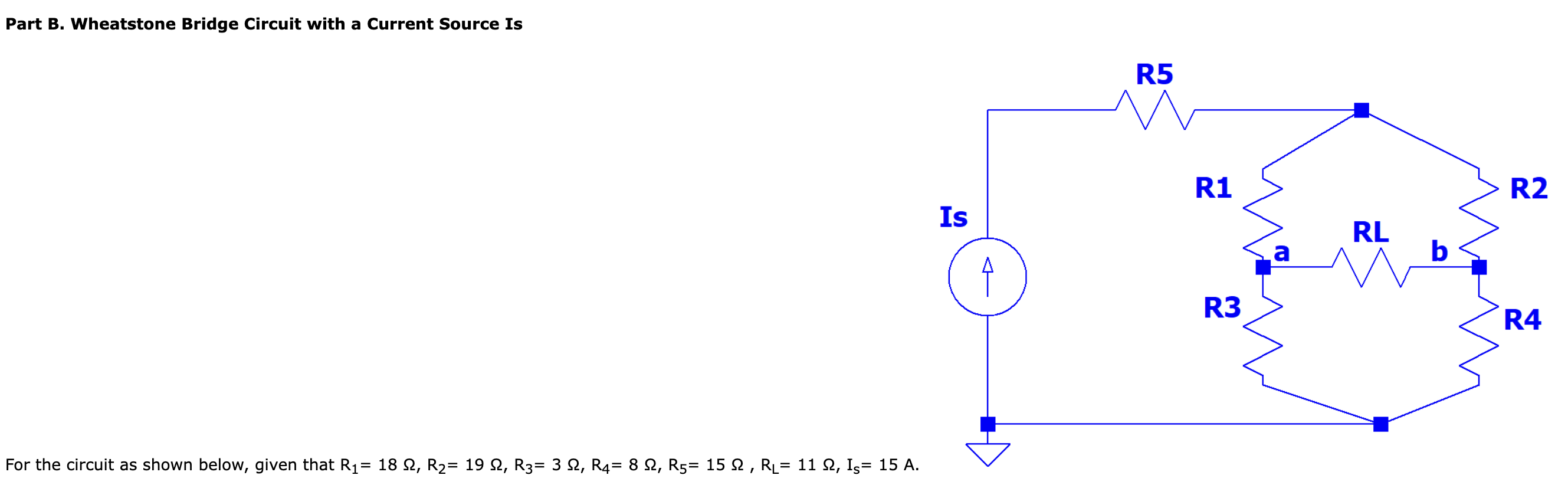 Solved Part B Wheatstone Bridge Circuit With A Current Chegg