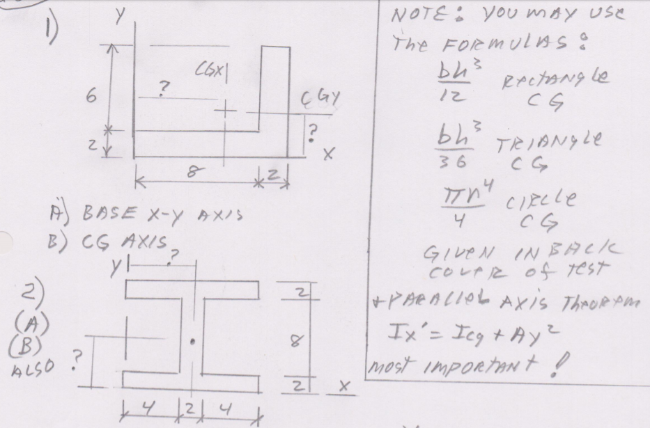 Solved Calculate The Moments Of Inertia Ix And Iy Of The Chegg