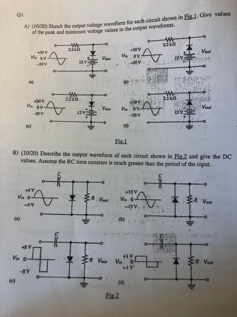 Solved Q1 10 20 Sketch The Output Voltage Waveform For Chegg