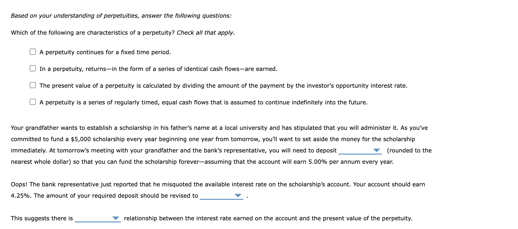 Solved Based On Your Understanding Of Perpetuities Answer Chegg