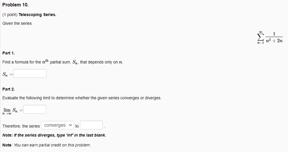 Solved Problem Point Telescoping Series Given The Chegg