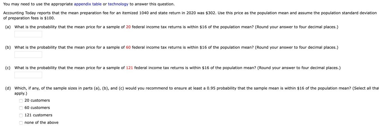 Solved You May Need To Use The Appropriate Appendix Table Or Chegg