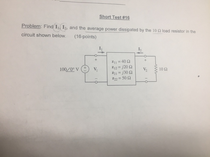 Solved Find I I And The Average Power Dissipated By Chegg