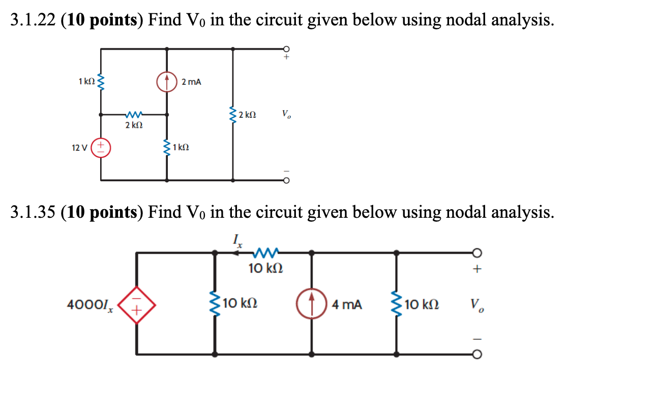 Solved 3 1 22 10 Points Find Vo In The Circuit Given